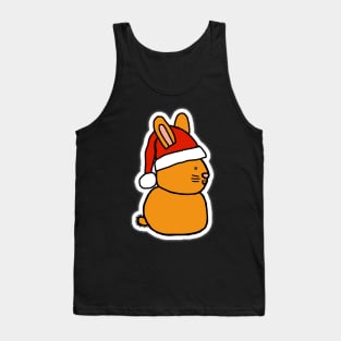 Cute Gold Bunny Wearing a Christmas Santa Hat Tank Top